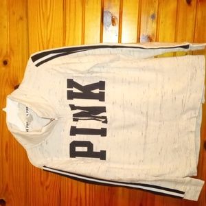 women small Victoria Secret PINK pullover light gray/ivory